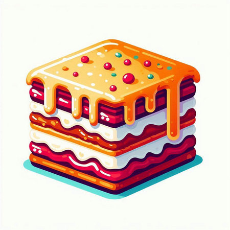 Illustration of a cake on a white background. Vector illustration.のイラスト素材