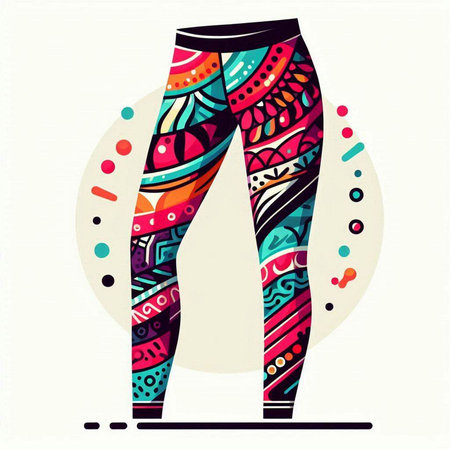 Colorful leggings with ethnic ornaments. Vector illustration.のイラスト素材