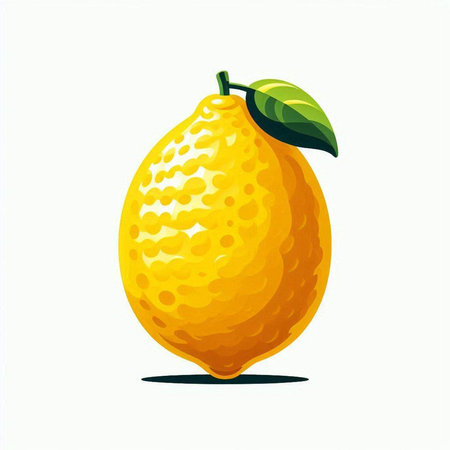 Lemon fruit isolated on white background. Hand drawn vector illustration.のイラスト素材