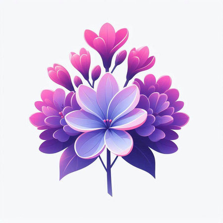 Beautiful purple flowers on white background. Vector illustration for your designのイラスト素材