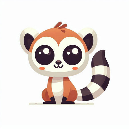 Cute little lemur vector illustration. Cute animal character.のイラスト素材