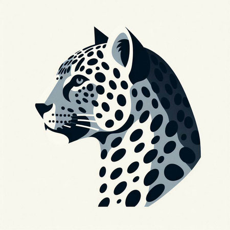 Hand drawn leopard portrait. Vector illustration. Can be used as a print on t-shirts and bags.のイラスト素材