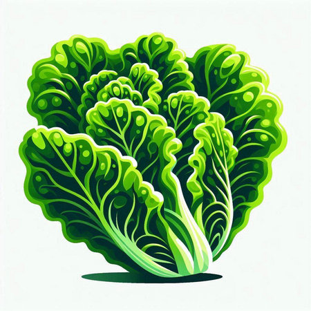 Lettuce isolated on white background. Vector illustration. Eps 10のイラスト素材