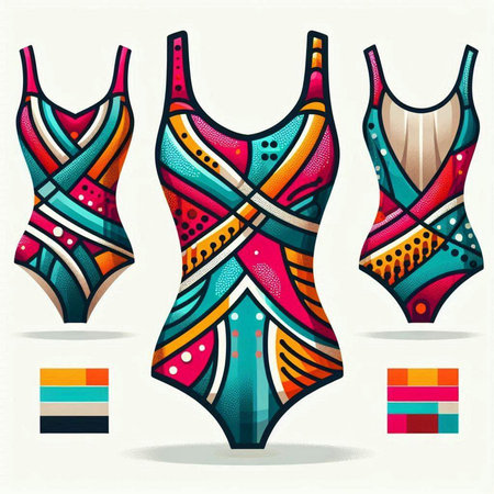 Swimsuit with colorful pattern. Vector illustration for your design.のイラスト素材