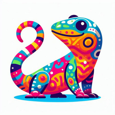 Colorful lizard on a white background. Vector illustration for your designのイラスト素材
