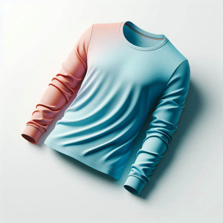 Blank blue sweatshirt mockup on white background. 3D Renderingのイラスト素材