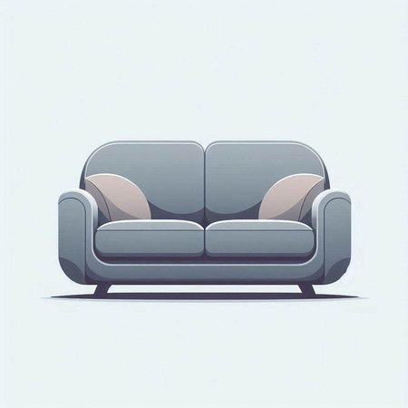 Comfortable sofa in a flat style. Vector illustration of a sofa.のイラスト素材