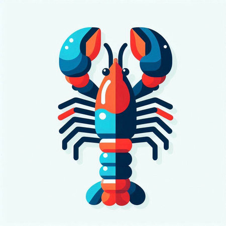 Lobster flat icon. Seafood, seafood. Vector illustrationのイラスト素材