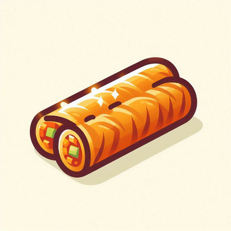 Sushi roll japanese food vector isometric icon illustration.のイラスト素材