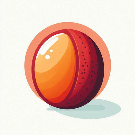 Cricket ball isolated on a white background. Vector illustration.のイラスト素材