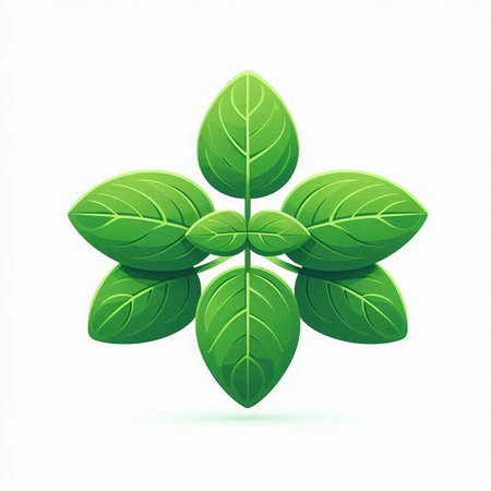 Green leaves isolated on white background. Vector illustration. Eps 10.のイラスト素材