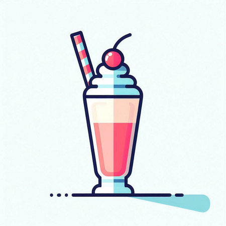 Milkshake icon in flat style. Isolated vector illustration.のイラスト素材