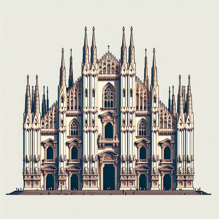 Cathedral of Milan (Duomo di Milano), Italy.のイラスト素材