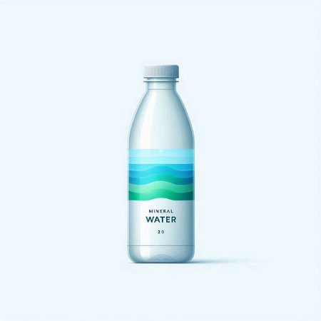 Illustration of a bottle of water isolated on a white background.のイラスト素材