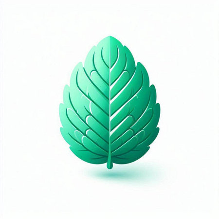 Green leaf icon isolated on white background. Vector illustration. Eps 10.のイラスト素材