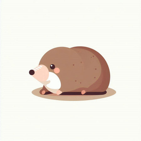 Cute cartoon hedgehog. Vector illustration on a white background.のイラスト素材