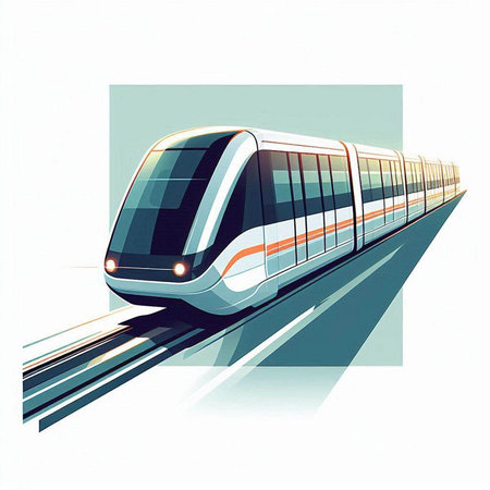 Modern high speed train on the road. Vector illustration. Eps 10のイラスト素材
