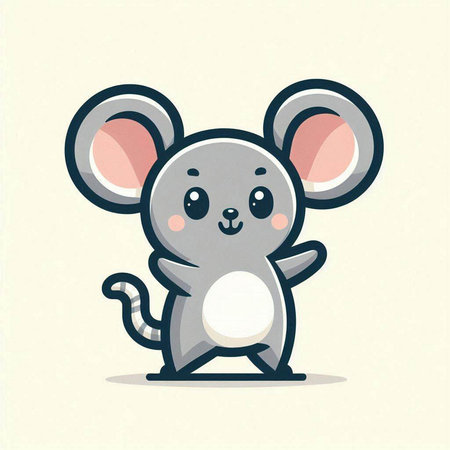 Cute mouse cartoon vector illustration. Cute cartoon mouse character.のイラスト素材