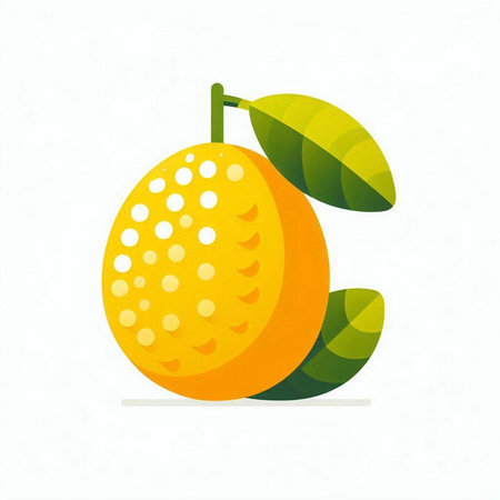 Lemon with leaves on a white background. Vector illustration. Eps 10のイラスト素材