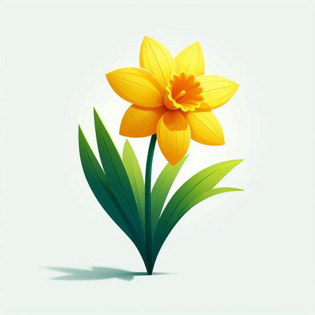 Daffodil flower on the white background, vector illustration.のイラスト素材