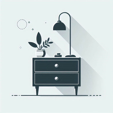 Nightstand icon. Flat design style. Made in vector illustration.のイラスト素材