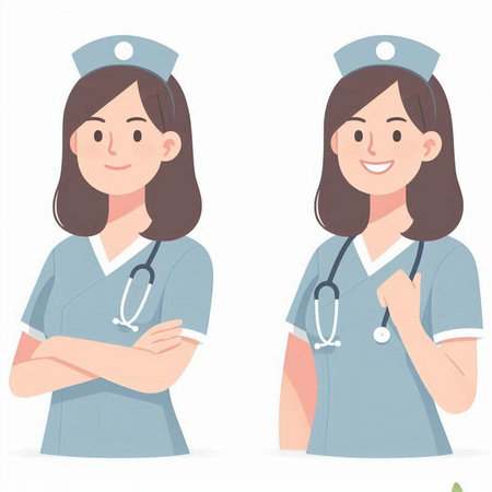 Nurse and doctor,Illustration vector on white background, EPS10のイラスト素材