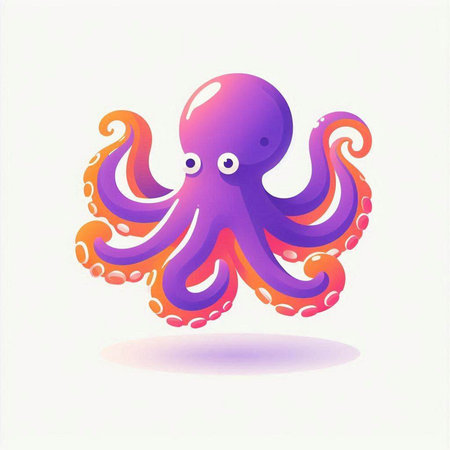 Illustration of cute octopus on white background. Vector illustration.のイラスト素材
