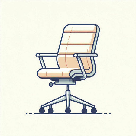 Office chair. Vector illustration in flat style. Isolated on white background.のイラスト素材