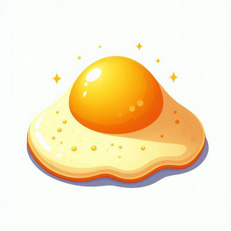 Fried egg on a white background. Vector illustration. Eps 10のイラスト素材