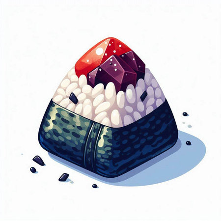 Illustration of japanese sushi roll on a white background.のイラスト素材