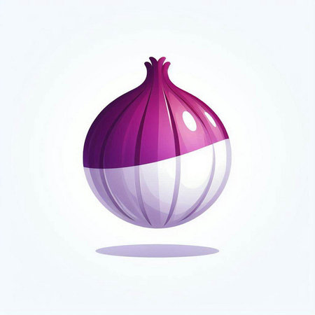 Illustration of a purple onion on a white background, vector illustrationのイラスト素材