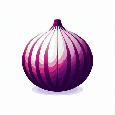 Illustration of a purple onion on a white background, vector illustrationのイラスト素材
