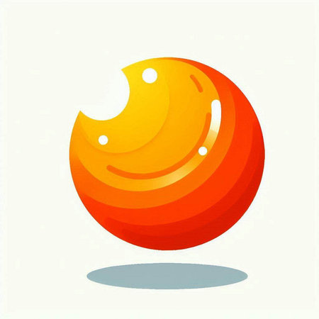 abstract orange ball on a white background, vector illustration, eps 10のイラスト素材