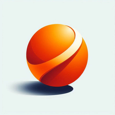 abstract 3d sphere with shadow on white background, vector illustrationのイラスト素材