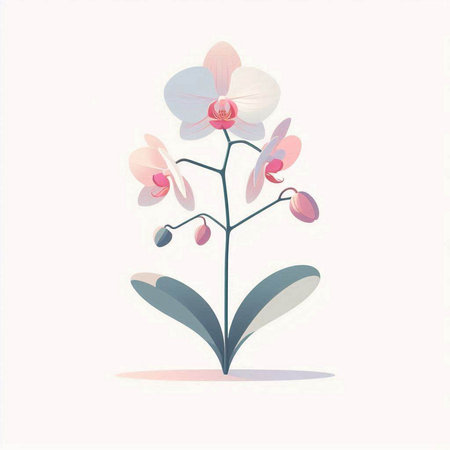 Orchid flower vector illustration. Isolated on a white background.のイラスト素材