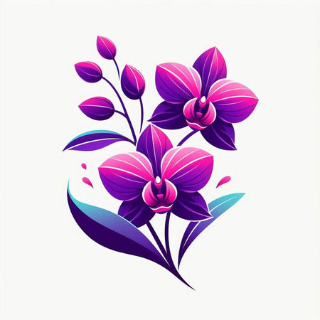 Orchid flower vector illustration. Floral design element. Vector illustration.のイラスト素材