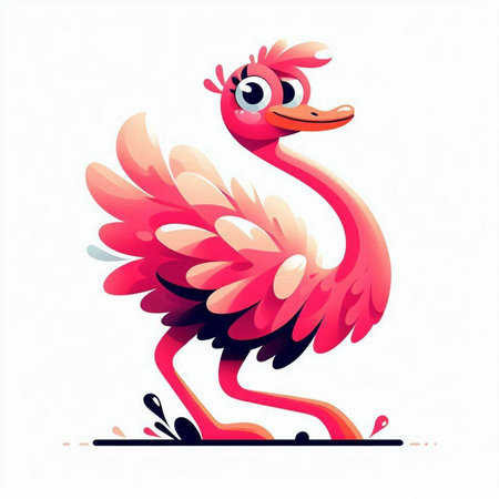 Cute cartoon rooster on a white background. Vector illustration.のイラスト素材