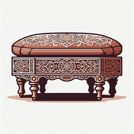 Furniture in the style of the Middle Ages. Vector illustrationのイラスト素材