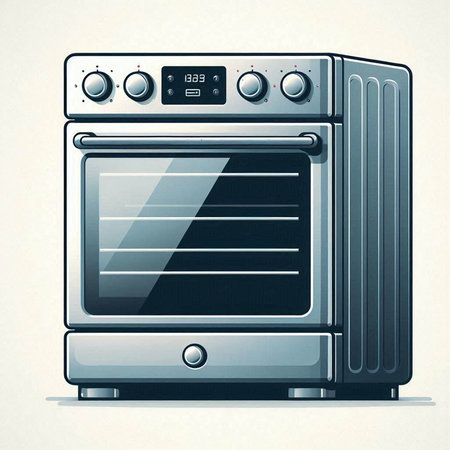 Illustration of a modern electric oven on a white background - Vectorのイラスト素材