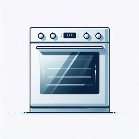 Illustration of an electric oven on a white background, vector illustrationのイラスト素材