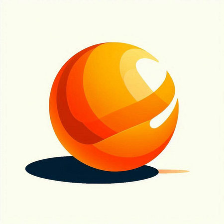 abstract 3d sphere with shadow on a white background, vector illustrationのイラスト素材