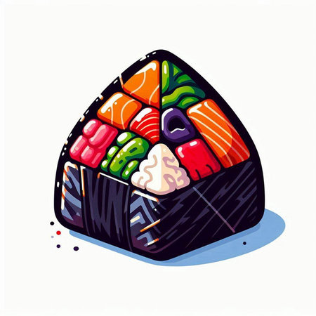 Sushi icon. Sushi roll japanese food vector illustrationのイラスト素材