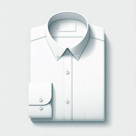 Men's shirt on a white background. 3D rendering. Illustration.のイラスト素材