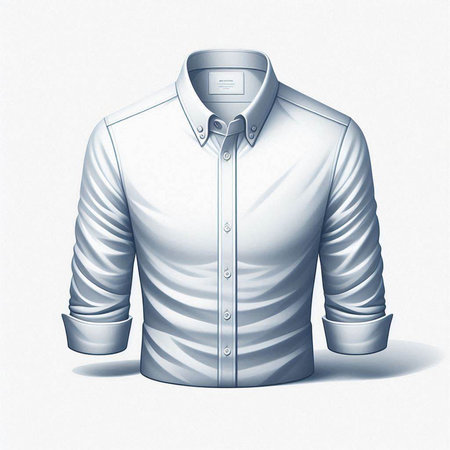 Men's shirt with a collar and buttons. Vector illustration on a white background.のイラスト素材