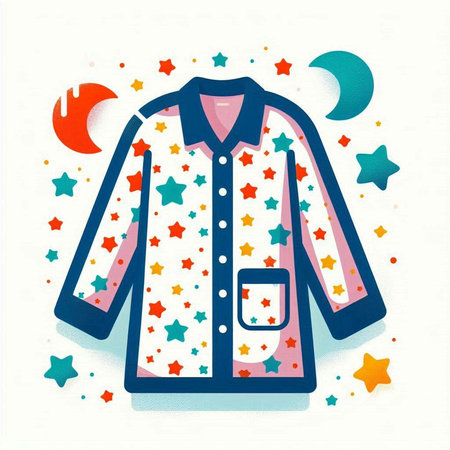 Fashion illustration with shirt and stars on white background. Vector illustration.のイラスト素材