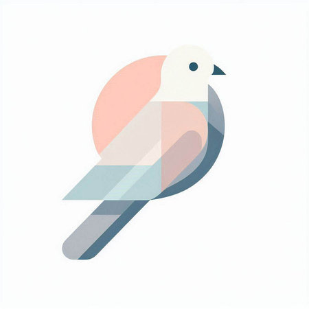 Bird origami isolated on white background, vector illustration. Flat style.のイラスト素材