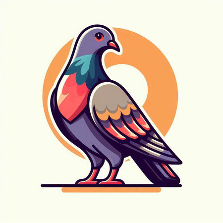 Pigeon vector illustration. Design element for poster, card, banner.のイラスト素材