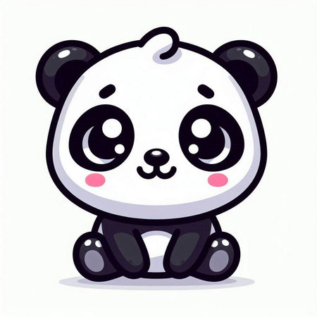 Cute panda vector illustration. Cute cartoon panda.のイラスト素材