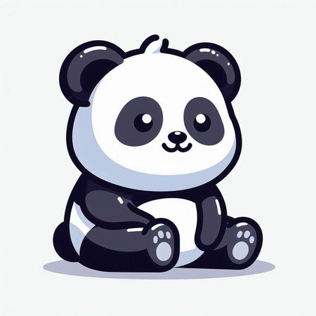 Cute panda cartoon. Vector illustration of a cute panda.のイラスト素材