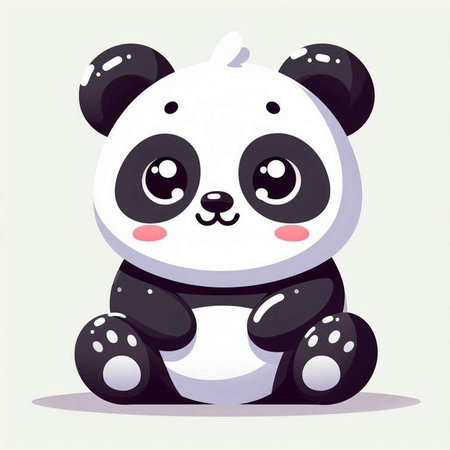 Cute panda vector illustration. Cute cartoon panda.のイラスト素材